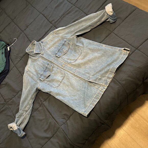 buck mason mens light blue denim long sleeve size small  used/great condition - Picture 1 of 1